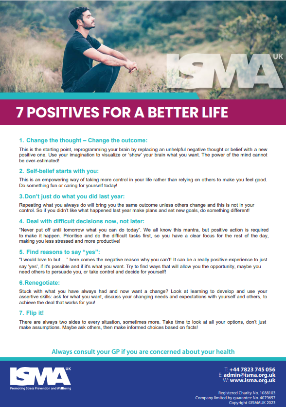7 positives for a better life poster