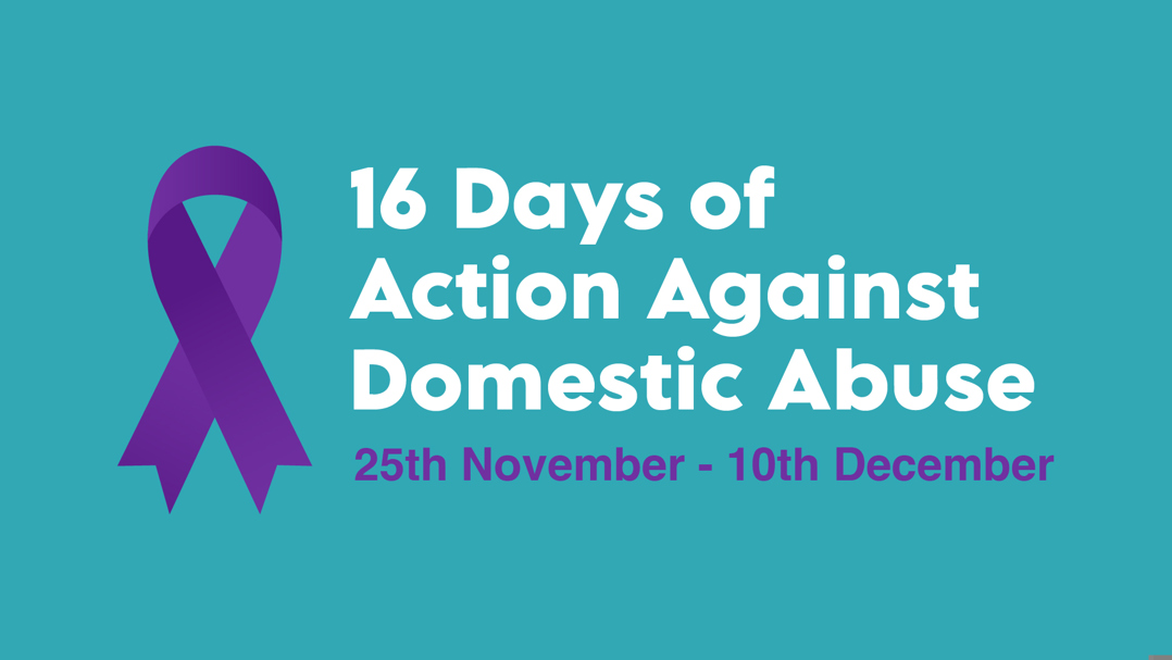 16 days of action against domestic abuse banner