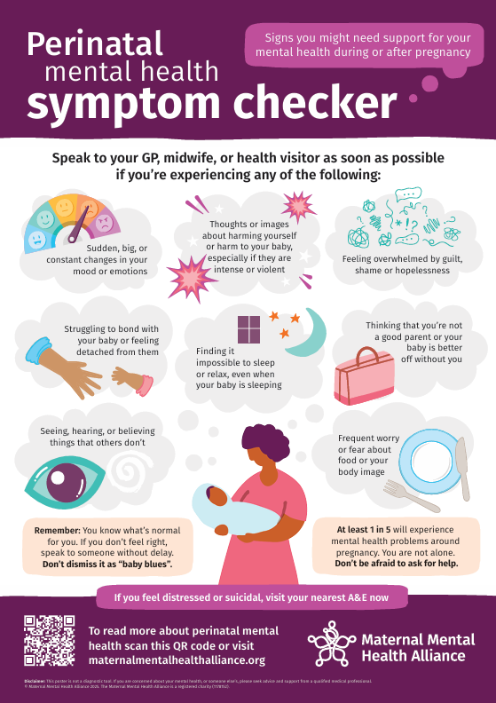 Perinatal Mental health symptom checker poster